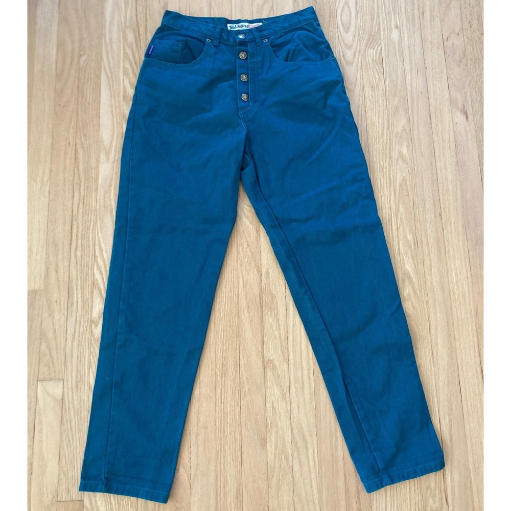 VTG 90s No! Jeans Absolutely Blues Teal High Waisted Star Button Fly Pants Indie